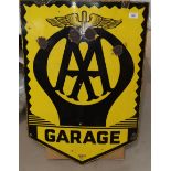 A large AA Garage advertising sign 31" x 22"