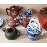 A selection of Chinese teapots etc