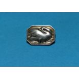 A Georg Jensen Brooch marked 213B depicting swan with canted edges stamed 925 Sterling
