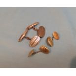 Two pairs of 9ct hallmarked gold cufflinks 8.3gm