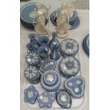 A selection of Wedgwood blue Jasperware