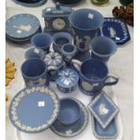 A selection of Wedgwood blue Jasperware