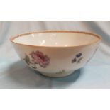 A 19th century Chinese famille rose circular punch bowl on raised foot, diameter 12" (chip to