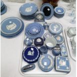 A selection of Wedgwood blue Jasperware