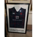 A London Scottish Rugby Union, autographed, 2013-14 season, framed