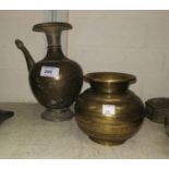 An Indian Lota and a brass vase