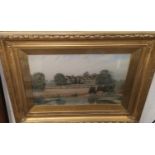 A.S.Watson; 19th Century watercolour depicting Bramall Hall in its grounds, signed to bottom right