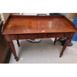A Victorian mahogany ledgeback side table with fitted 2 frieze drawers, 45cm