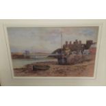 John Hughes-Clayton: "Early Morning, Conway", watercolour, signed, 12" x 19.5", framed and glazed