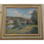 Jean Kevorkian 1933: "Moret sur Loing", oil on canvas, signed, 17" x 21", framed