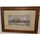 ALFRED VICKERS, watercolour, Maldeck Abbey, Yorkshire, signed and dated '09, 17 x 36cm, framed
