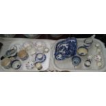 A selection of mainly 19th century miniature decorative china, blue & white