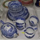 A Copeland "Spode's Italian" blue & white part dinner service, 33 pieces approx