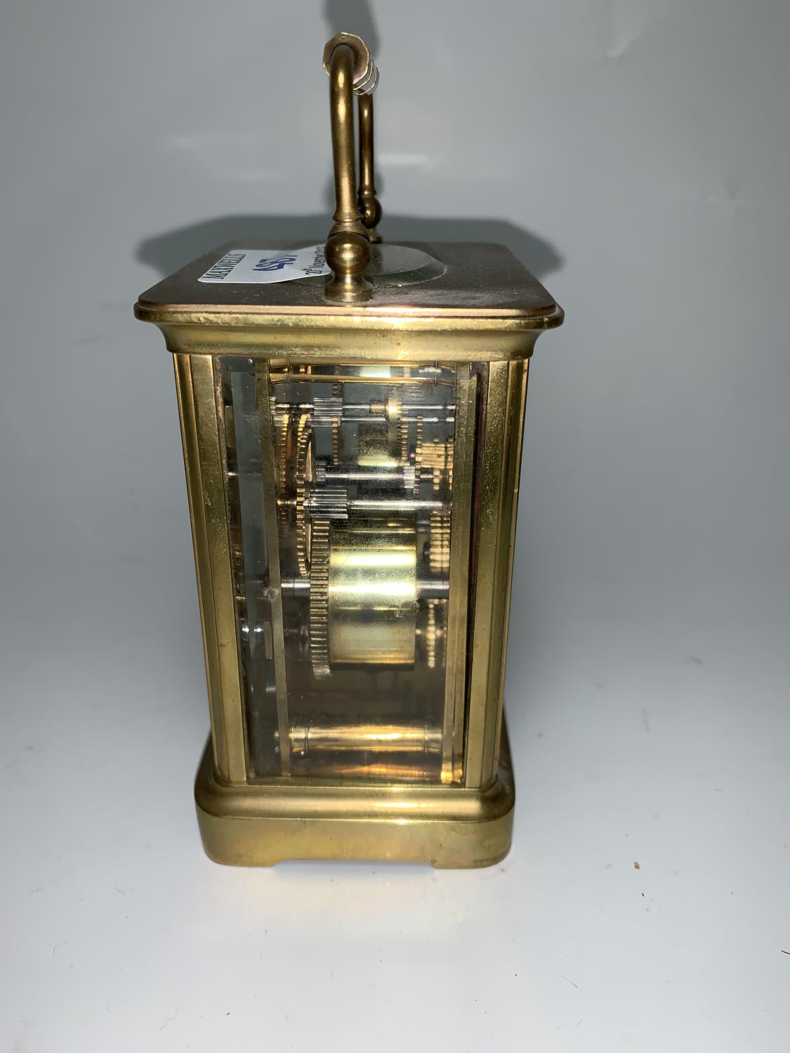 A brass carriage clock with timepiece movement and alarm - Image 2 of 4