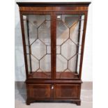 A Georgian style mahogany display cabinet with astragal glazed doors, 40"