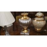Four reproduction table lamps, gilt, silver, etc.