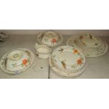 A 1930's Grindley part dinner service "The Kingfisher", 28 pieces approx