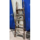 A Simplex stained pine 6 tread stepladder (sold as a display item only)