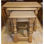A set of 3 re-finished light oak occasional tables, by Old Charm