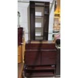 Four pieces of 1960's dark stained as rosewood floating wall units