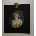 A late 19th / early 20th century miniature on ivory depicting Josephine de Beauharnais, in later