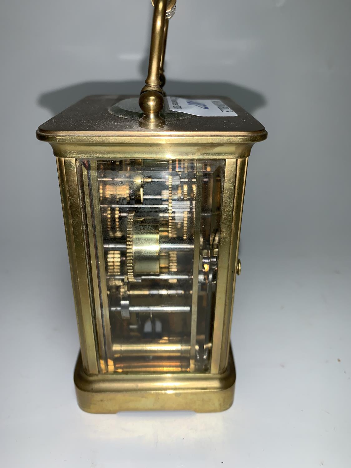 A brass carriage clock with timepiece movement and alarm - Image 4 of 4