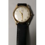 A 1950's Rolex Precision watch with 9 carat gold Denison case, with presentation inscription to