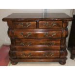 A reproduction French miniature commode of 3 long and 2 short drawers by Theodor Alexander