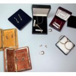 A selection of 9 carat gold and other earrings