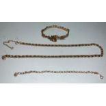 A 9 carat gold rope twist neck chain, and 2 other, 20 gm