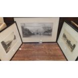 A 19th century print of Clifton suspension bridge, T C Neverson, etching of Silver Strand loch