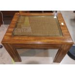 A modern hall / coffee table with woven top