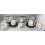 A 1960's Carltonware tea service; a Grindley tea service