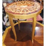 An inlaid musical work/occasional table in the Sorrento style