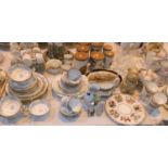A Tuscan part dinner service; a Royal Albert part tea service; other tea china and storage jars