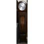 A 1930's oak cased grandmother clock, 8 day movement with strike and chime