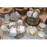 A pair of Royal Worcester cabinet plates; a Cauldon bone china tea service, 22 pieces; etc.