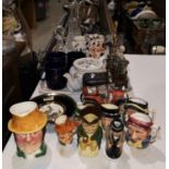 A Royal Doulton miniature toby jug of Winston Churchill; other toby jugs; decorative china