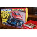 A Scalextric Super Endurance, boxed; a Magnext game