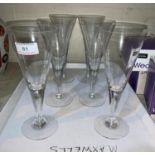 A set of 6 conical wine glasses by Dartington