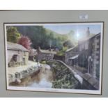 Ian Price: Derbyshire Canal, signed limited edition print; other pictures and prints; QEII Silver