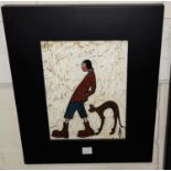 Albert Barlow: 'Boy and Dog', Northern Scene, oil on board, signed, 19 x 14cm