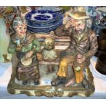 Two Royal Doulton ladies: Ninette, HN 2379 & Buttercup, HN 2309; a large Capodimonte group: man