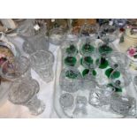 A selection of cut glass; etc.