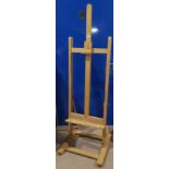 An artists' easel, solid beech with brass fittings, by Mabef