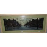 An oil painting of a Paris street scene; a limited edition print; a pair of fashion prints; etc.