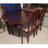 A modern mahogany dining suite comprising extending table and 4 chairs
