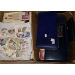 A box of assorted stamps