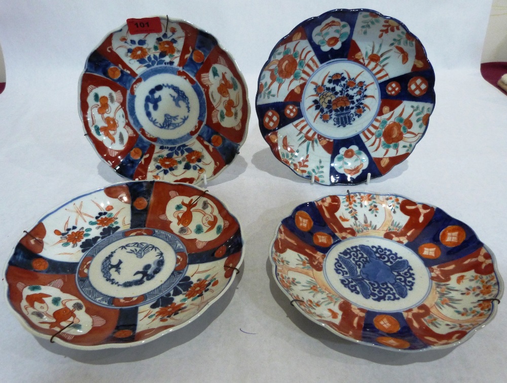 Four Japanese Imari plates