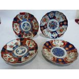 Four Japanese Imari plates